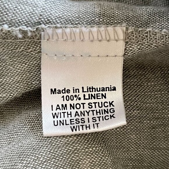 Flax Womens Linen Crop Cardigan Jacket Medium Gray Open Front Lightweight Casual - Picture 5 of 8